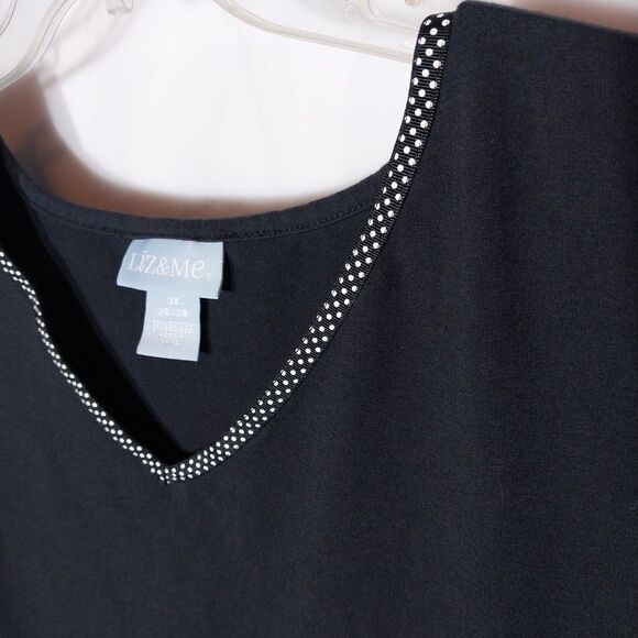 Liz & Me Tank Top Sz 3x (26/28) Black Polka Dot Trim Whimsigoth Corporate Goth - Picture 2 of 8